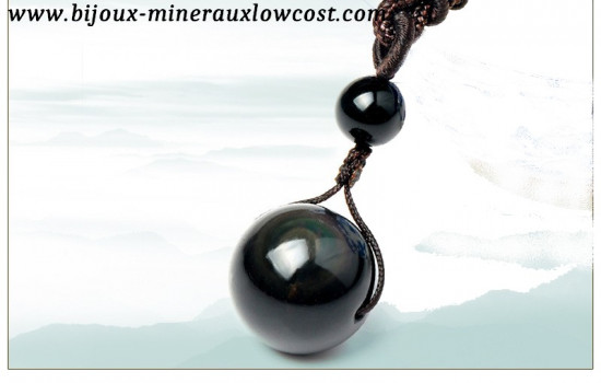 PENDENTIF  BILLE OEIL CELESTE
